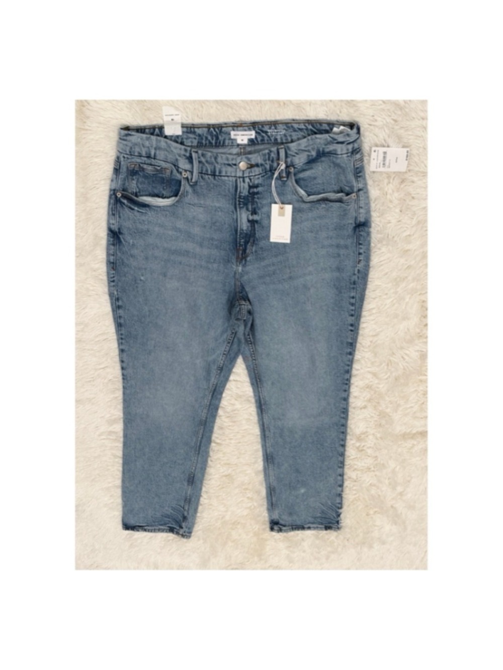 GOOD AMERICAN Blue Straight Leg Jeans Plus Size 16 NWT